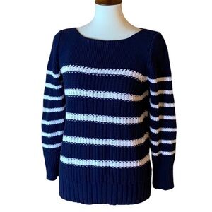 Workshop by Andrea Jovine blue and white stripe sweater Size Large